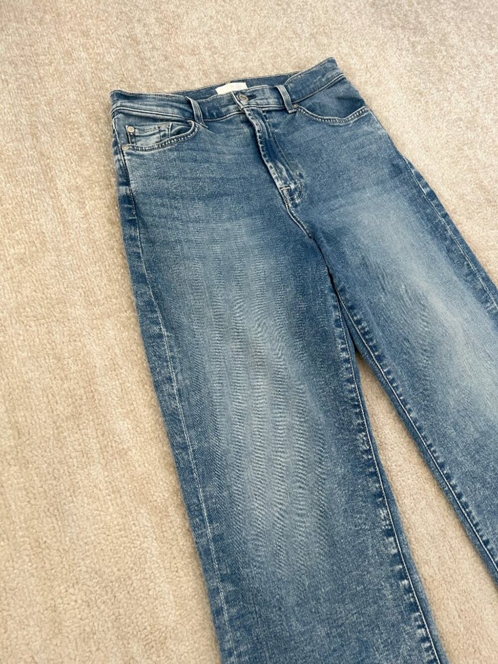 7 For All Mankind Cropped Alexa Blue Jeans 28 - Picture 3 of 12